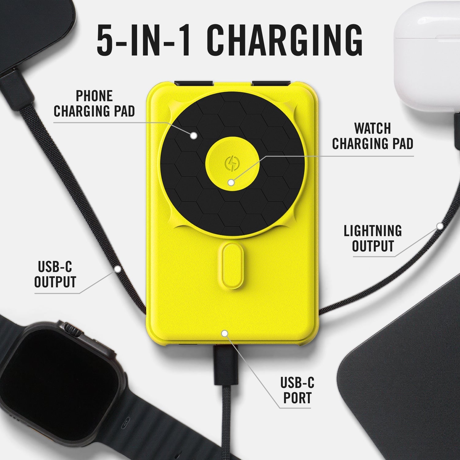 Ridge Power Bank - 10k mAh Bundle - Hyper Lime - 3-Pack