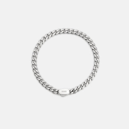 6mm Curb Bracelet - Platinum - Medium