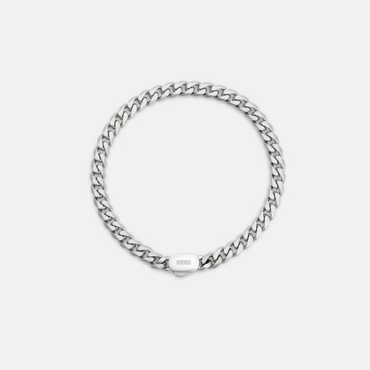 6mm Curb Bracelet - Platinum - Large