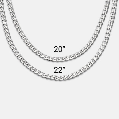 5mm Curb Chain - Platinum - 22"