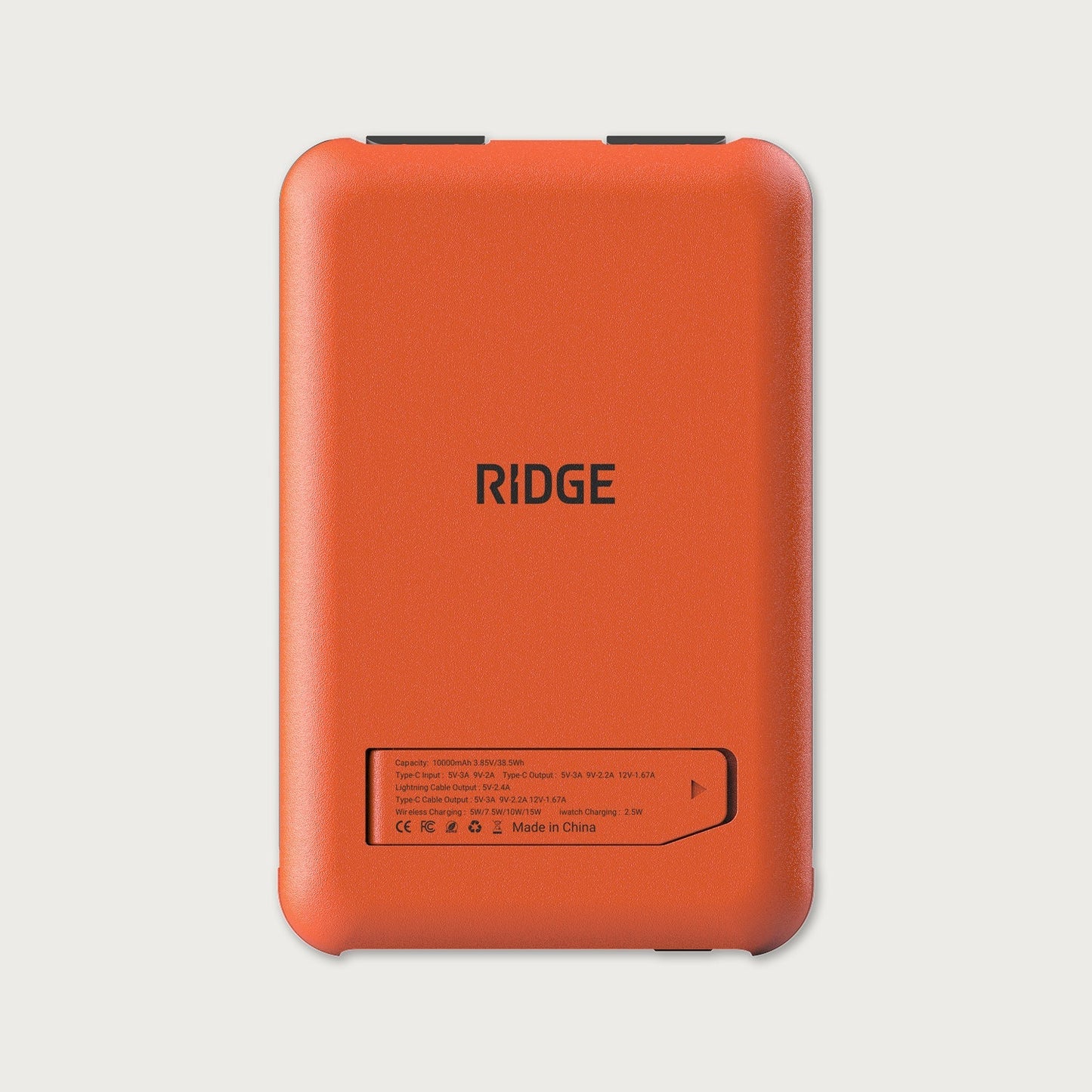 Ridge Power Bank - 10k mAh - Basecamp Orange