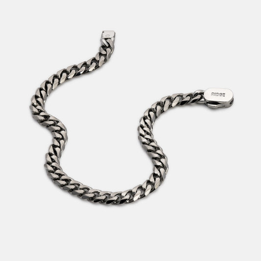 6mm Curb Bracelet - Titanium - Medium