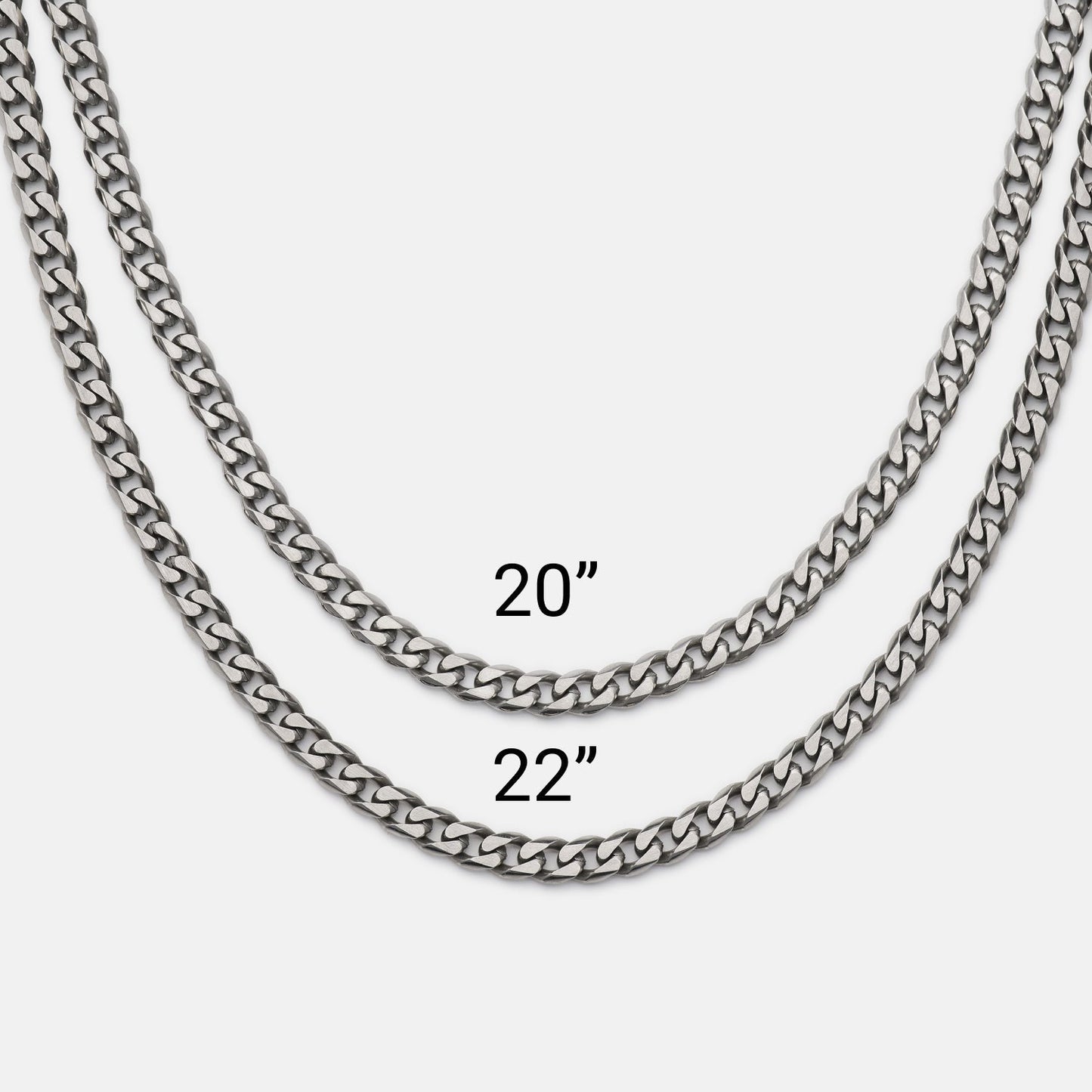 5mm Curb Chain - Titanium - 20"