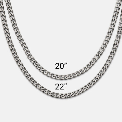 5mm Curb Chain - Titanium - 22"