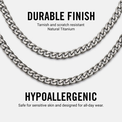 5mm Curb Chain - Titanium - 20"