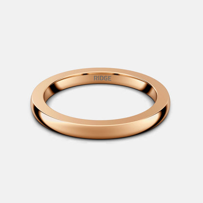 2mm Rounded Ring Set - 14K Rose Gold
